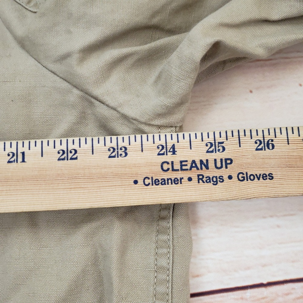 GAP Jacket Women XL Khaki Tan Cotton Linen Blend Utility Field Button Ladies - Picture 7 of 9